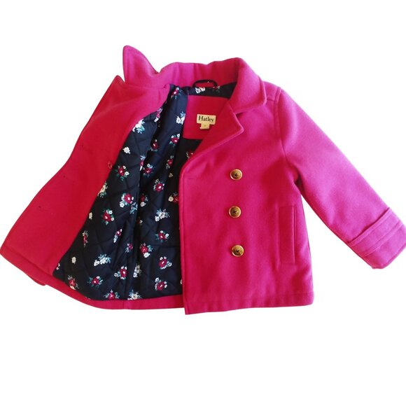 Hatley Pink Double-Breasted Coat Size 4T - Picture 3 of 13